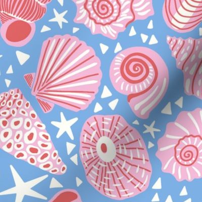 simple shells/pink blue/large