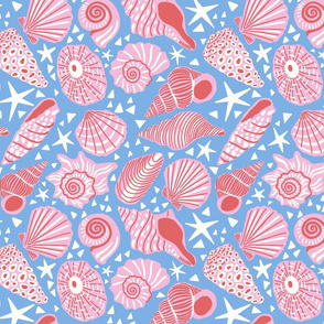 simple shells/pink blue/large