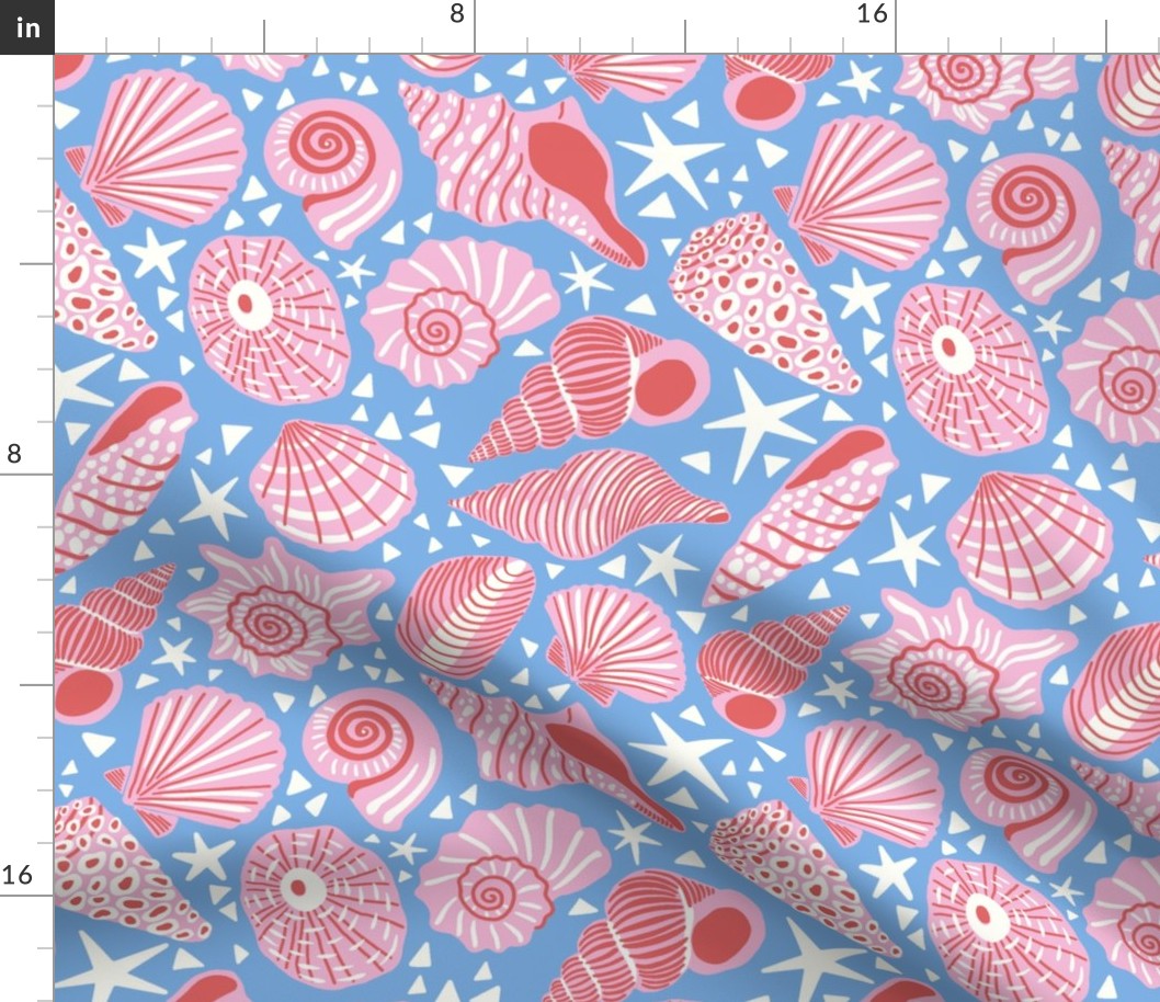 simple shells/pink blue/large