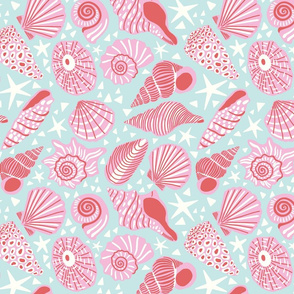 simple shells/pink mint/large