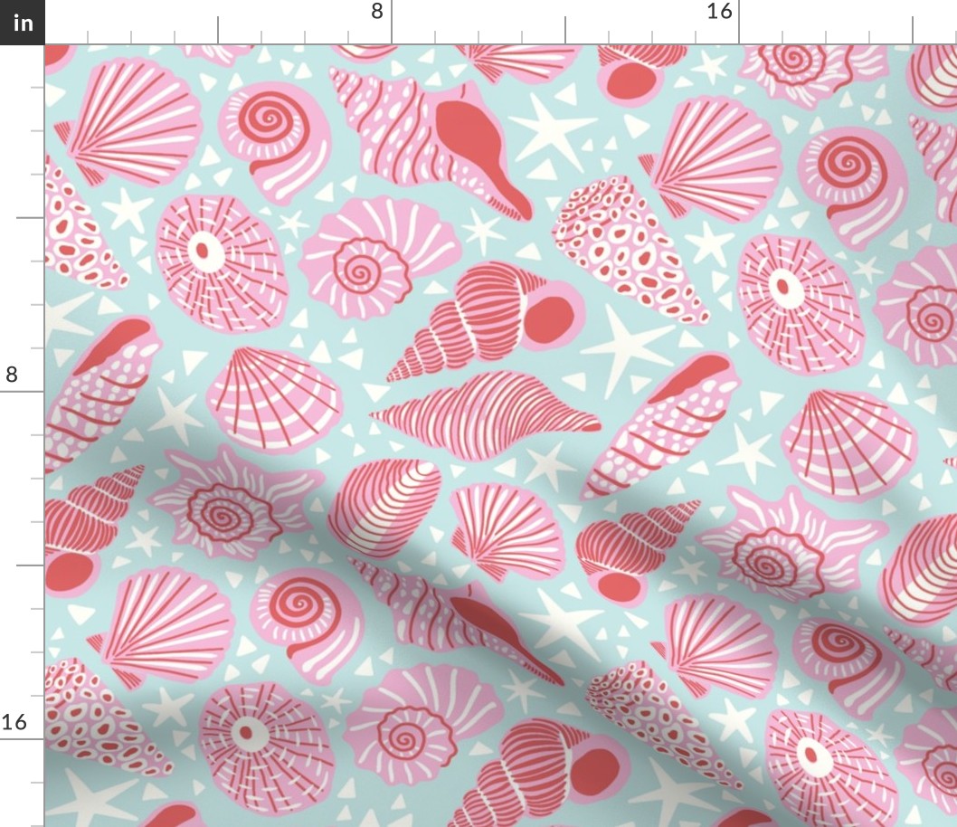 simple shells/pink mint/large