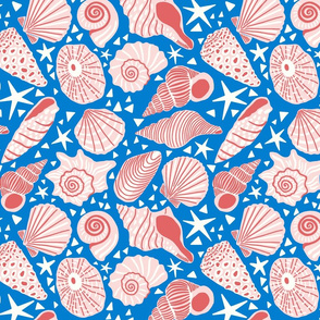 simple shells/coral bright blue/large