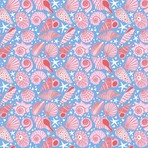 simple shells/pink blue/medium