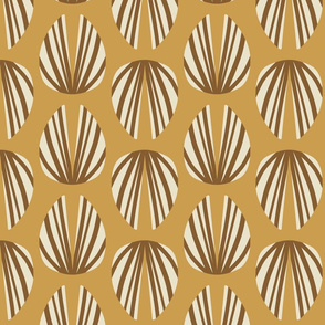 Clam Shell Deco- Honey Isabelline on Gold- Large Scale