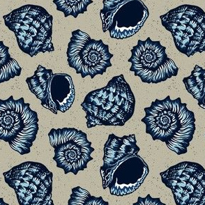 Colorful Seashells (Grey and Blue Palette) – Small Scale