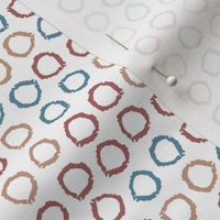Classic vintage seamless pattern polka dot circles, scandinavian style texture grunge crayons ink. white blue ocher  brown