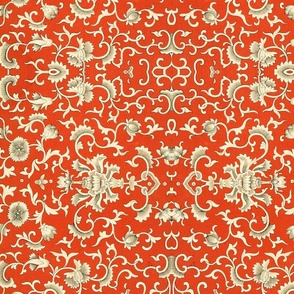 William Morris Tribute Pattern Red Beige