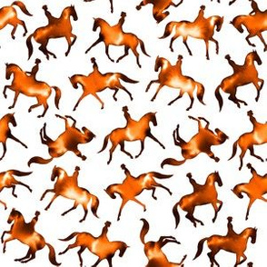 Watercolor Dressage Horses (Copper Orange) – Small Scale