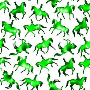 Watercolor Dressage Horses (Green) – Small Scale