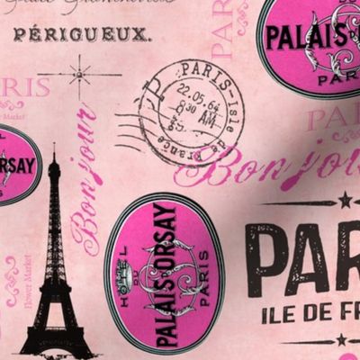 Vintage Paris Travel Pink