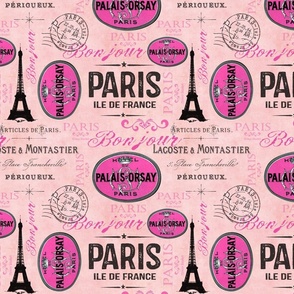 Vintage Paris Travel Pink