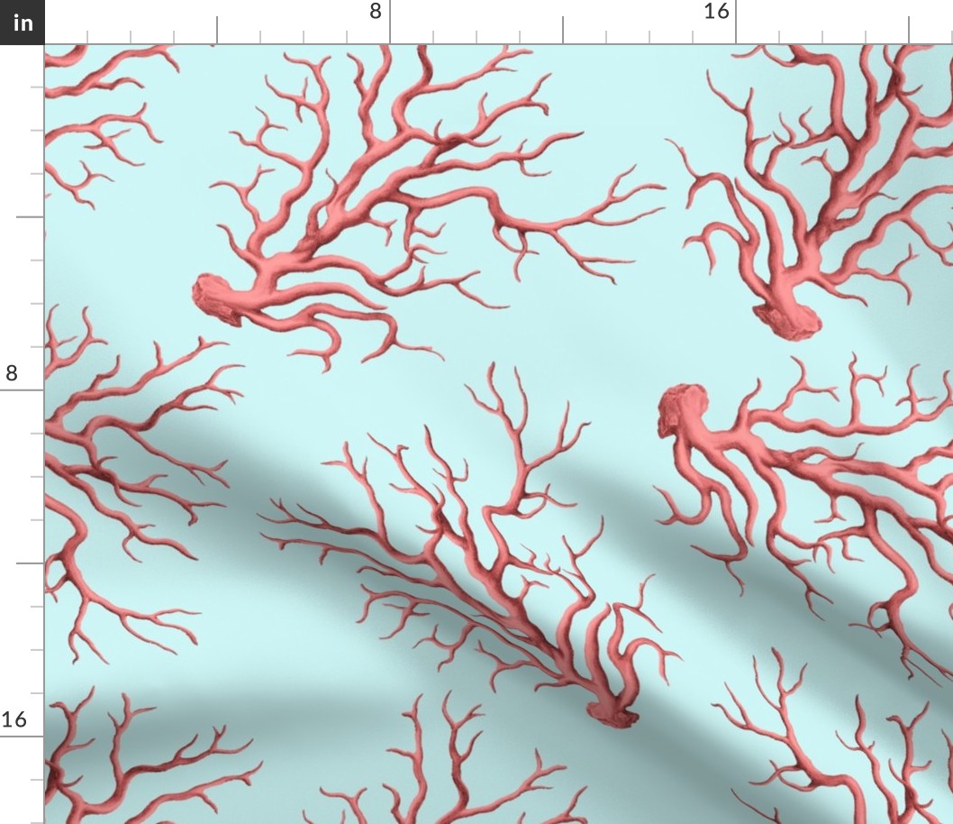 Seaside Pastel Corals Smaller Scale