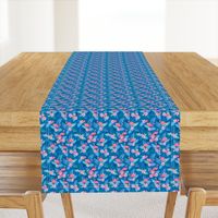 Tropical Flamingos - cobalt - Extra Tiny