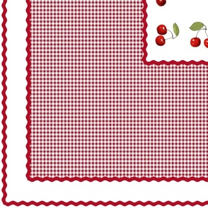 Tablecloth - Cherries, Gingham, and Ric-Rac