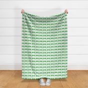 Cut-and-sew Bengali 'hello my name is' nametags in green