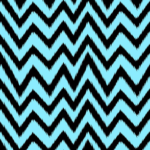 jagged chevron black and pastel blue