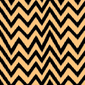 jagged chevron black and pastel orange