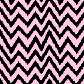 jagged chevron black and pastel pink