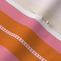 Pink and Burnt Orange Cabana Beach Bubble Stripes