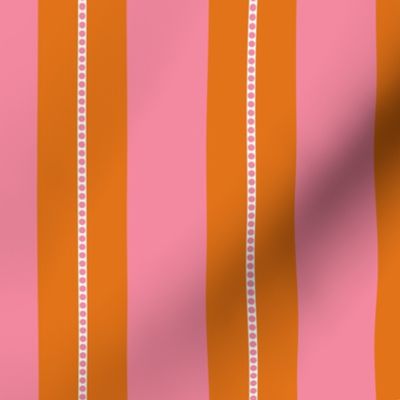 Pink and Burnt Orange Cabana Beach Bubble Stripes