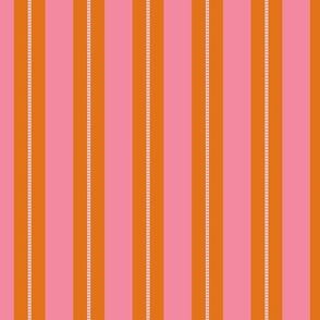 Pink and Burnt Orange Cabana Beach Bubble Stripes