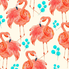 Flamingos  (Wallpaper 24"x40" repeat)