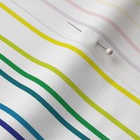 large - rainbow vertical stripes on white