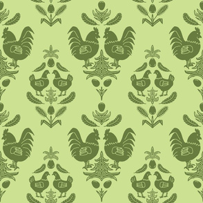 chicken damask greens large scale