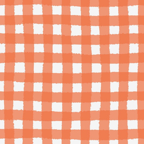 Checked apricot and white