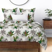 British Colonial Tropical Asian Elephant Pattern