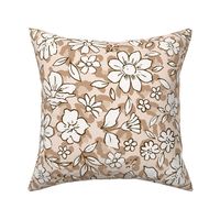 Ditsy Floral on Nude Leopard- large scale