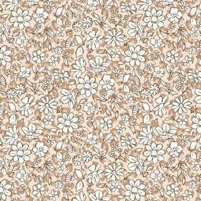 Ditsy Floral on Nude Leopard- medium scale