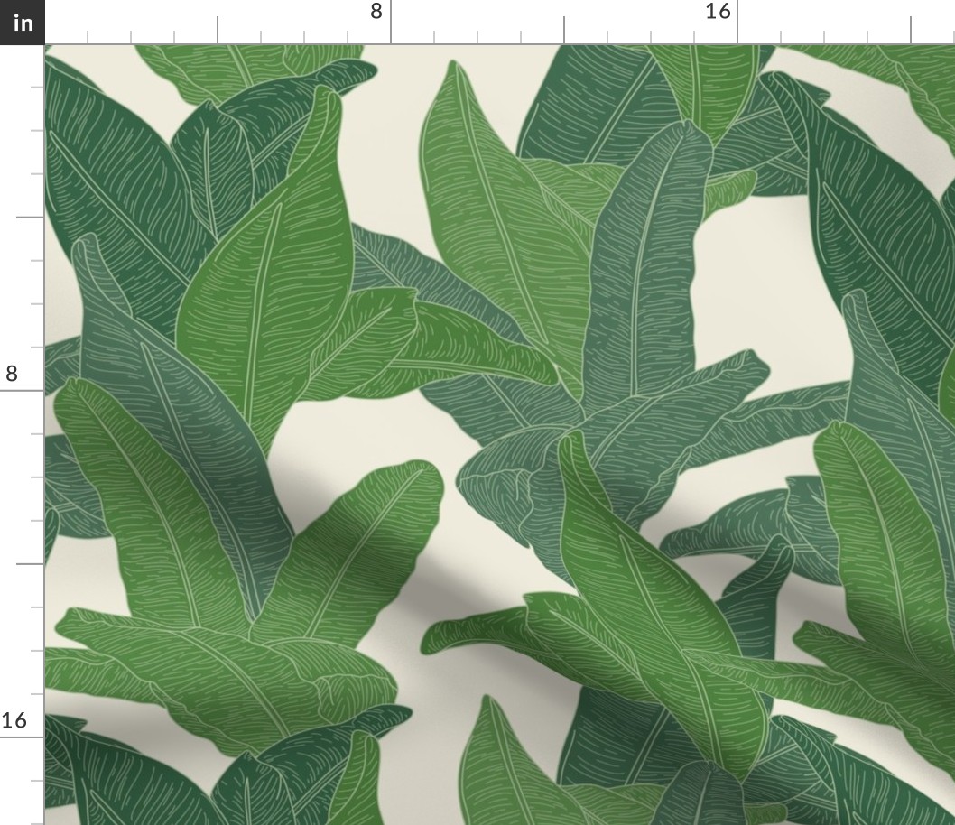 Beverly Hills Martinique Tropical Banana Leaf Print