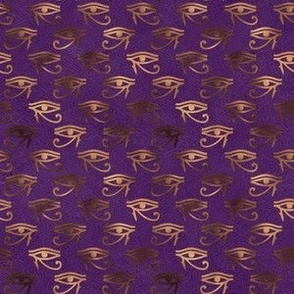 Golden Egyptian Eye of Ra on Amethyst