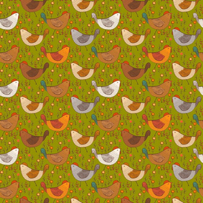 Hens Everywhere {Green} small