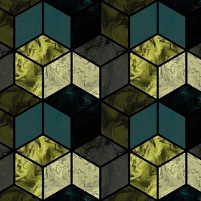 Teal green 3d cubes