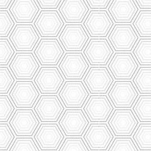 Dotted Hexagons small black gray white