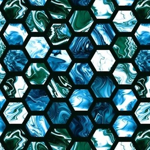 Bottle glass hexagons