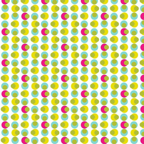 Groovy Dots Aqua Green Yellow Pink