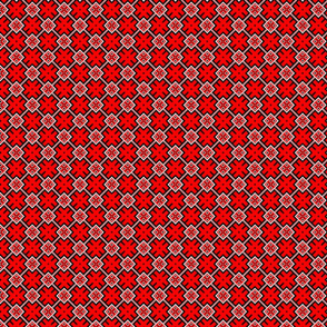 Fertile Land - Ethno Slavic Symbol Folk Pattern - Orepey Sown Field - Obereg Ornament - Black Scarlet Red White - 2 Smaller Scale
