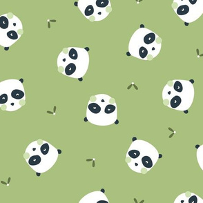 Panda in the green grass