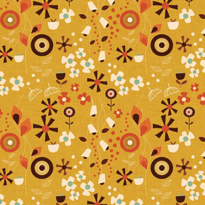 Embroidery Floral Mustard