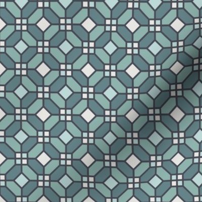Geometric Pattern: Art Deco Tile: Sea Foam (small)