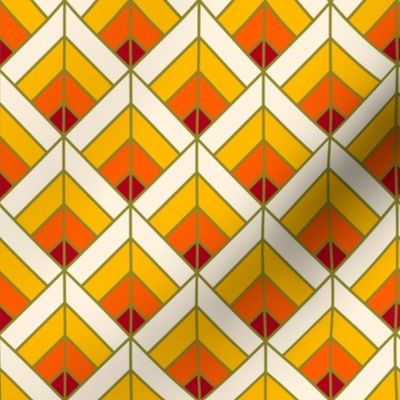 Geometric Pattern: Art Deco Diamond: Sunset (medium version)
