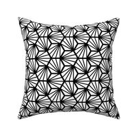 Geometric Pattern: Hexagon Ray: White Black