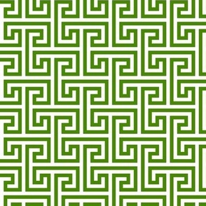 Geometric Pattern: Key Bridge Interlock Negative: Yolanda Scheele's Green