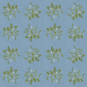 Tumbling Mistletoe on light blue