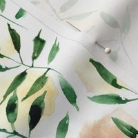 watercolor leaves and spots - painted nature tropics for modern home decor a250-1