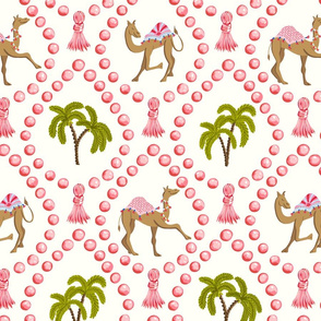 camels and palms/pink/large