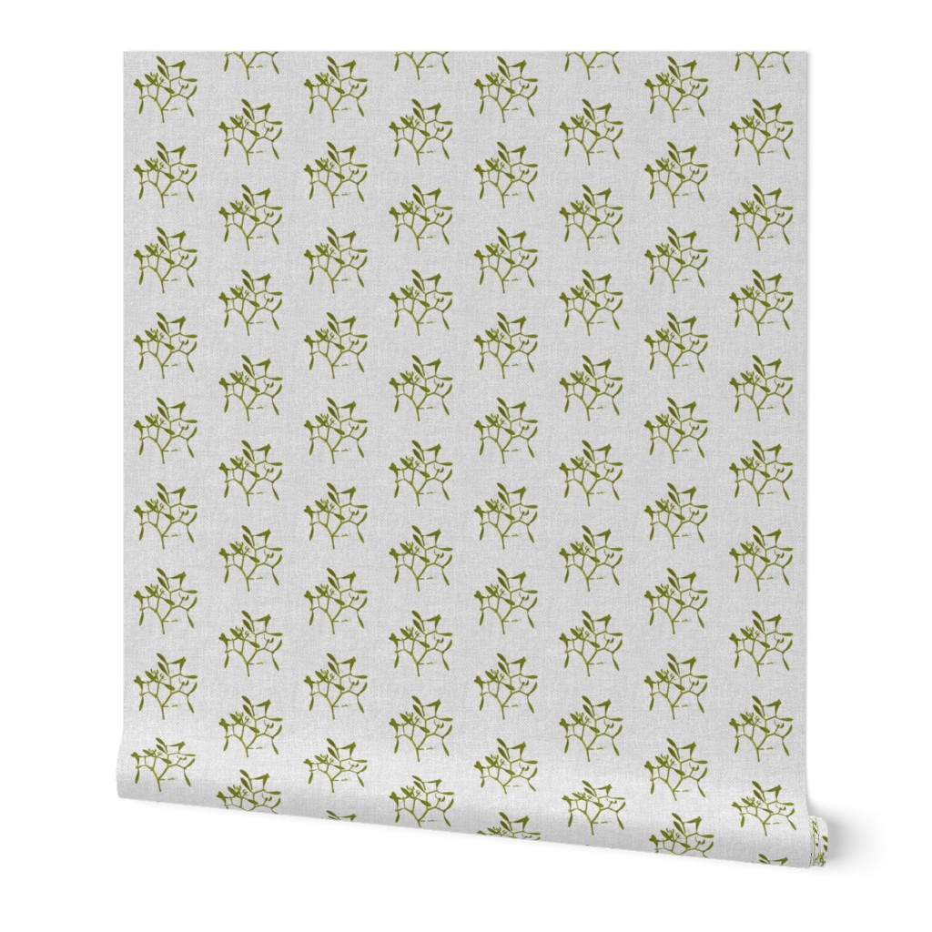 Mistletoe on light gray textured background